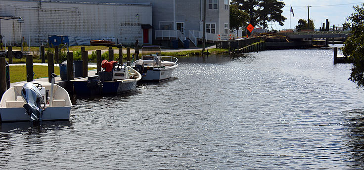 Canal boats in Belhaven, NC
