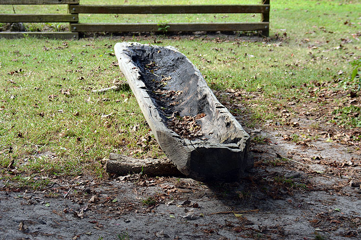 A traditionally constructed canoe