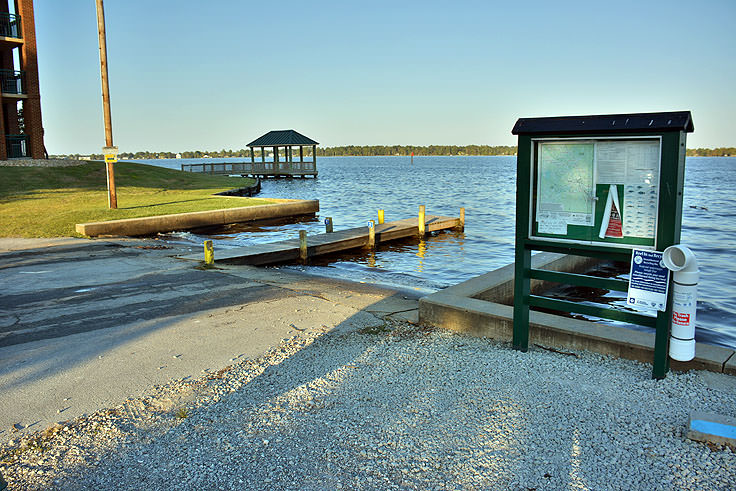 A small boat ramp at Union Point Park in New Bern, NC