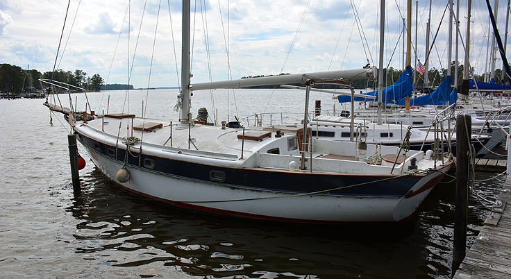 A sailboat in Bath Creek, NC