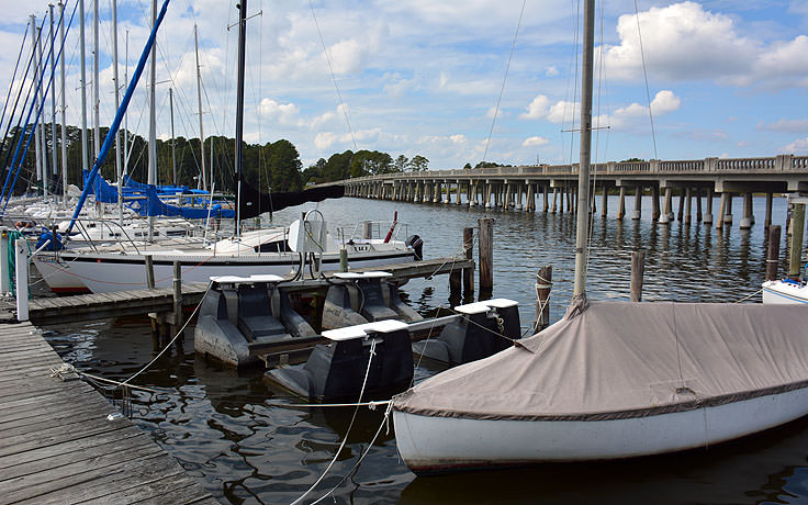 Boats and bridges in Bath, NC