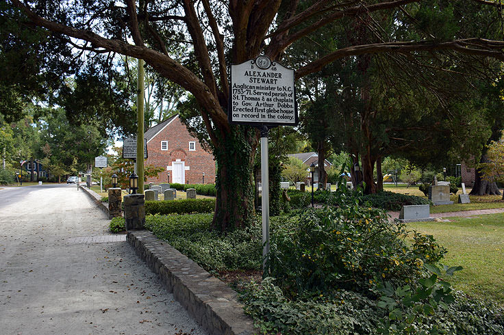 An historic marker in Bath, NC