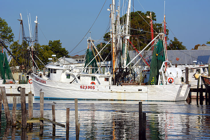 Fishing boats moored at Oriental, NC