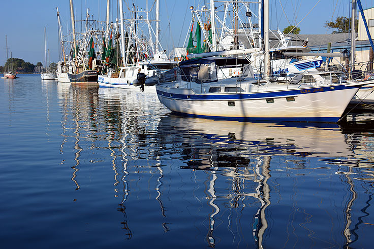 A sailboat in Oriental, NC