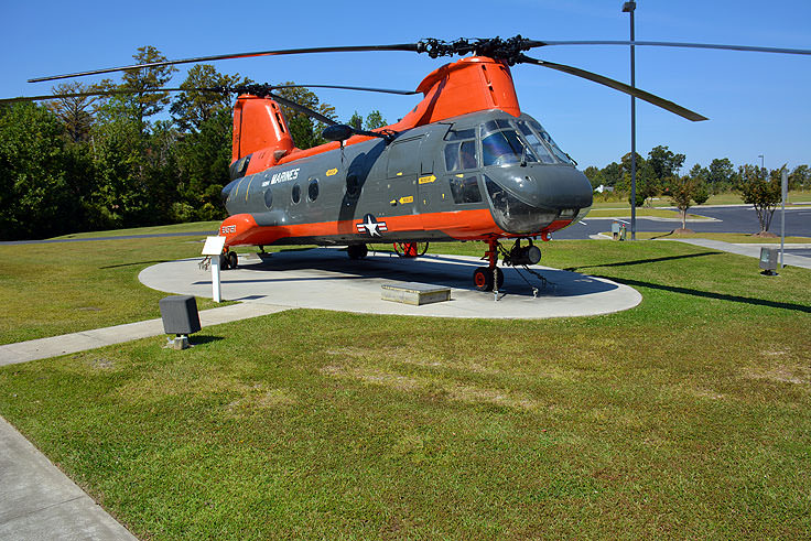 A helicopter at the Havelock Tourist and Event Center